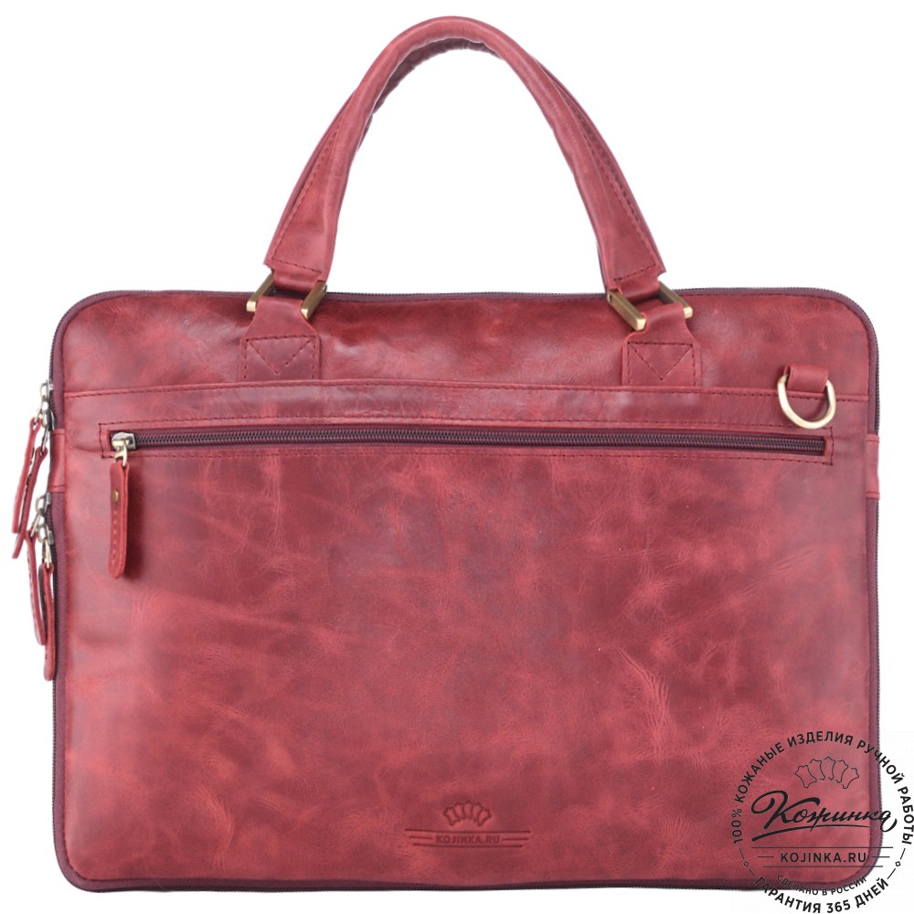 Кожаная деловая сумка "Ральф" (бордо антик) 